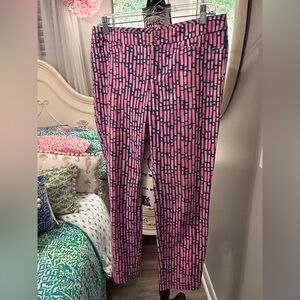 Lilly Pulitzer Kelly Mandevilla pink slathouse ankle pants, Size 6